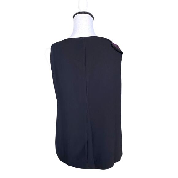 J Crew Sequin Bow Tank Top Shell Sz 4 Black Purple Holiday Top Minimalist - Picture 7 of 14